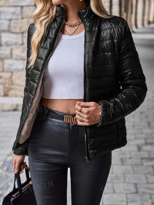 Damen Steppjacke mit Teddyfutter und Stehkragen Shop Nory