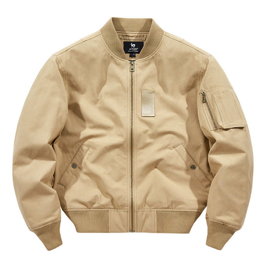 Herren leichter Canvas-Bomberblouson mit versteckter Ärmeltasche und geripptem Saum Shop Nory