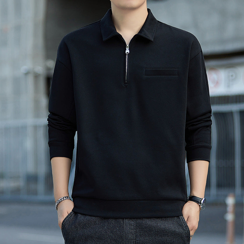 Herren Halbzip-Sweatshirt mit Polokragen und Brustleistentasche Shop Nory