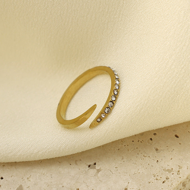 Damen Offener Ring mit Kristallverzierung Shop Nory
