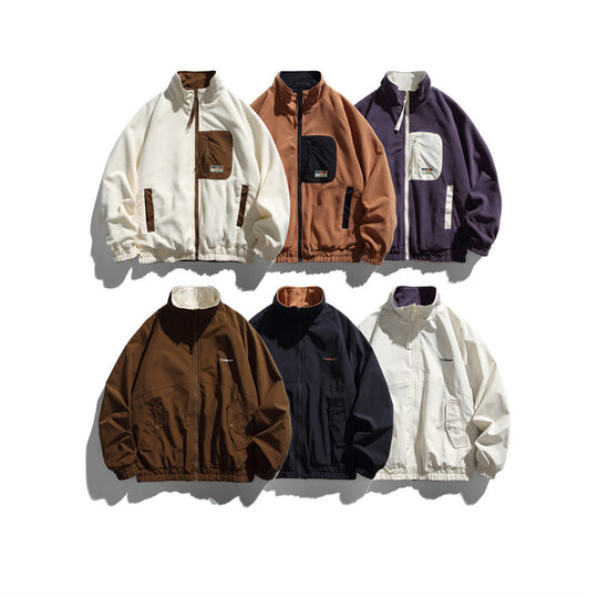 Unisex Leichte Boxy-Windjacke mit hohem Kragen und kontrastiertem Futter Shop Nory