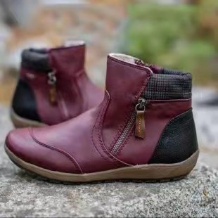 Damen Kurzschaft-Stiefelette mit warmem Futter, seitlichem Reißverschluss und gepolsterter Knöchelmanschette Shop Nory