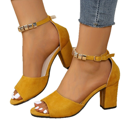 Damen Absatzsandalen mit transparenten Riemen und glitzerndem Akzent