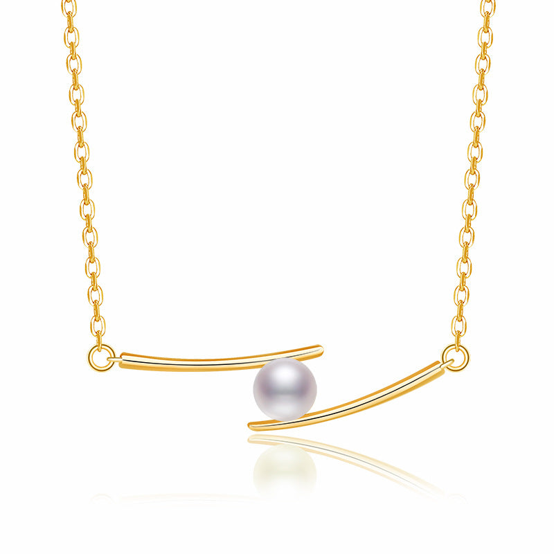 Damen Halskette mit modernem minimalistischen Design und elegantem Perlenanhänger Shop Nory