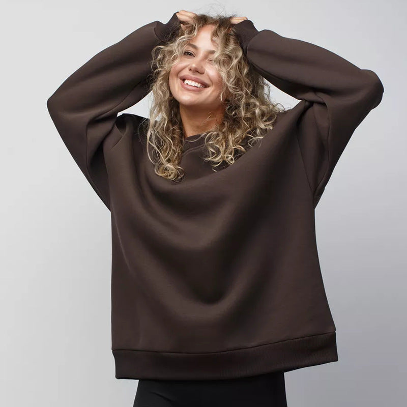 Damen Oversized Sweatshirt mit Rundhals, überschnittenen Schultern und gerippten Bündchen Shop Nory