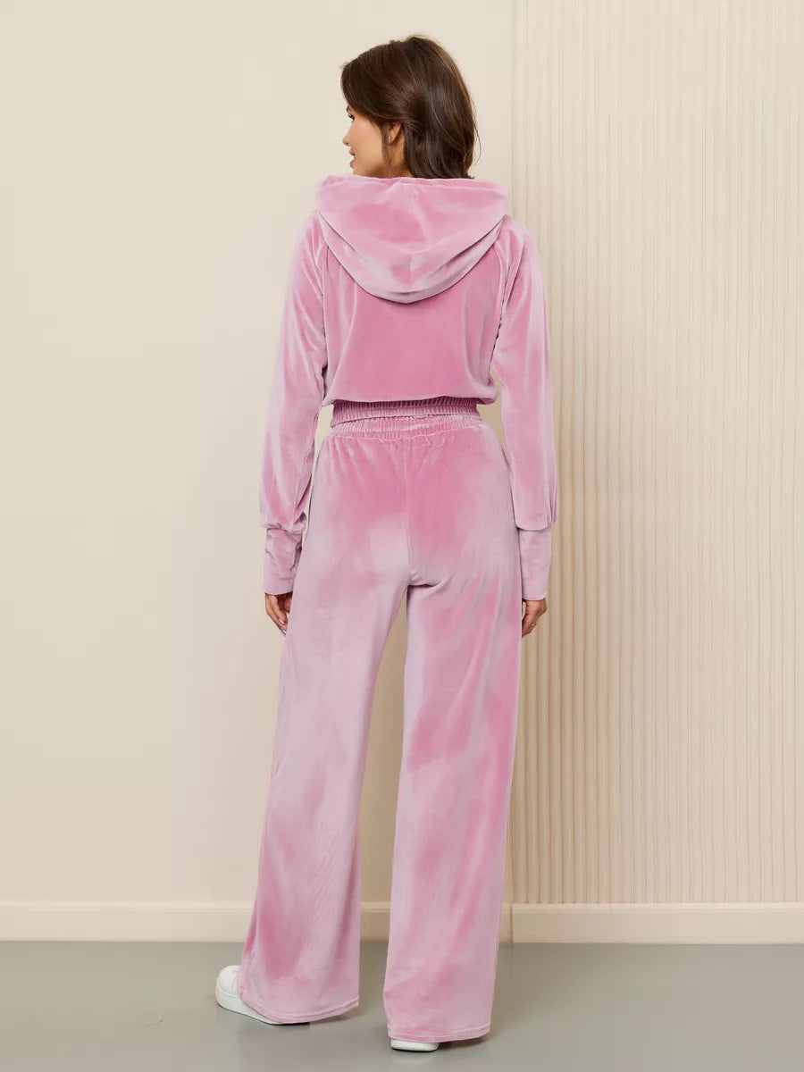 Minimalismus Fleece Kapuzenpullover und Jogginghose Zweiteiler Satz