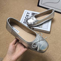 Damen Ballerinas mit elegantem Glanz und verspieltem Schleifendetail