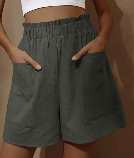 Damen Baumwollshorts mit elastischem Bund und praktischen Taschen