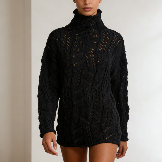 Damen Oversize Rollkragenpullover mit Ajour‑Zopfmuster Shop Nory