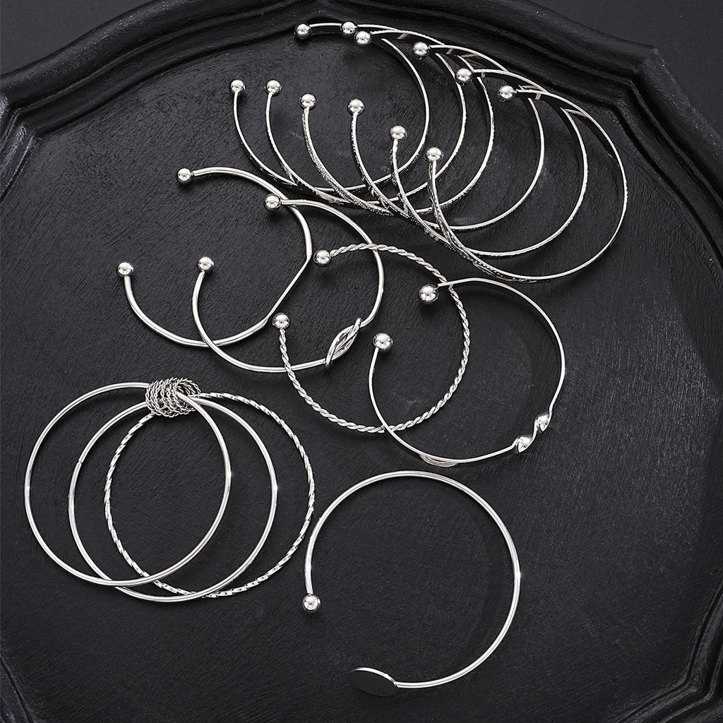 Damen Armreifen-Set mit verschiedenen eleganten Strukturen Shop Nory