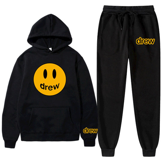 Unisex nan zweiteiliges Lounge-Set aus French-Terry mit Smiley-Print Kapuzenpullover und tapered Jogginghose Shop Nory