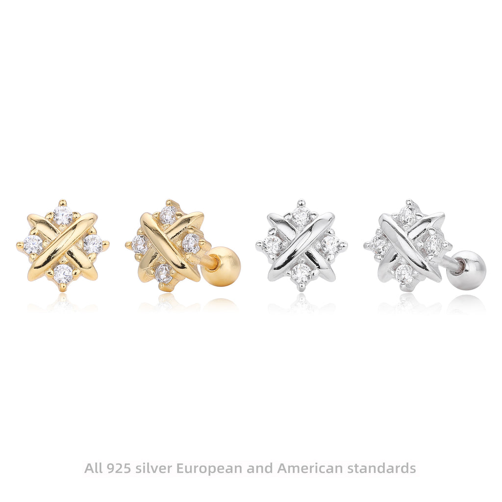 Damen Ohrstecker mit zarten Zirkon-Akzenten und hochwertigem 925 Sterling Silber Shop Nory