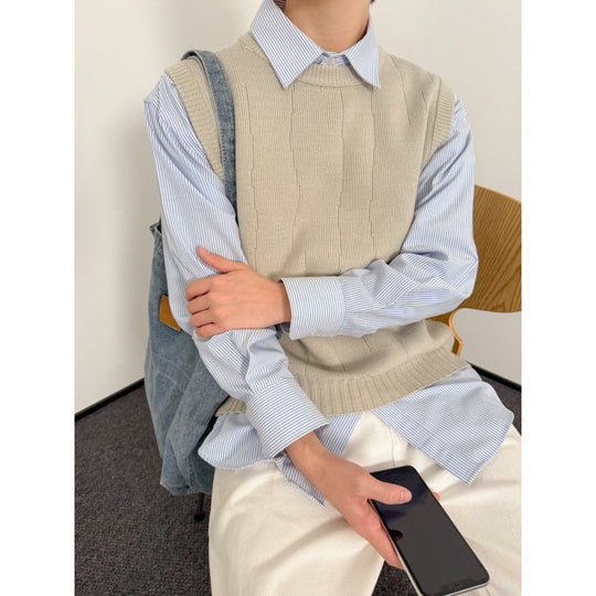 Unisex Stylischer Strickpullover ohne Ärmel Shop Nory