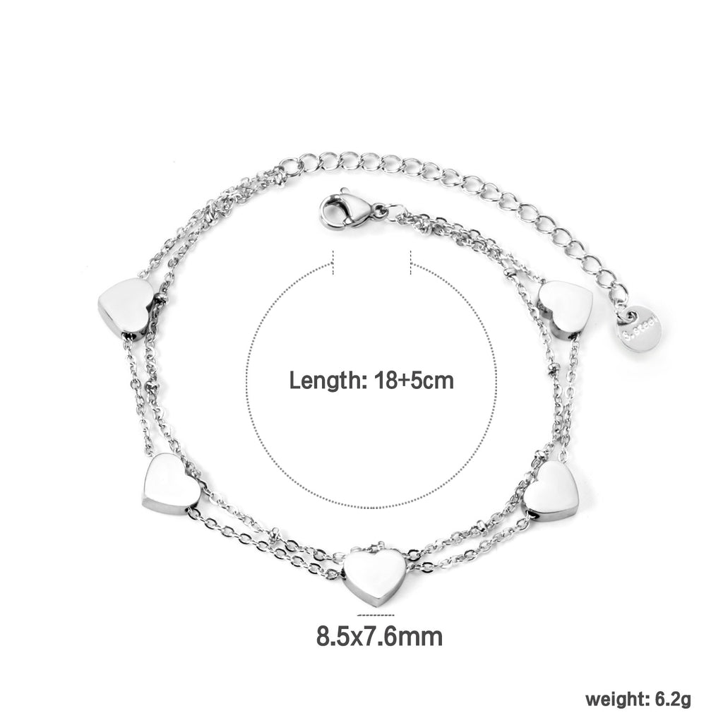 Damen Armband mit herzförmigem Anhänger aus hochwertigem Edelstahl und rosévergoldeter Oberfläche Shop Nory