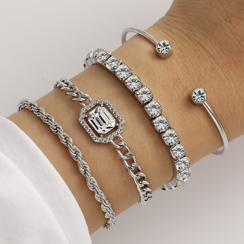 Damen Armband-Set mit funkelnden Kristallen und elegantem Design Shop Nory