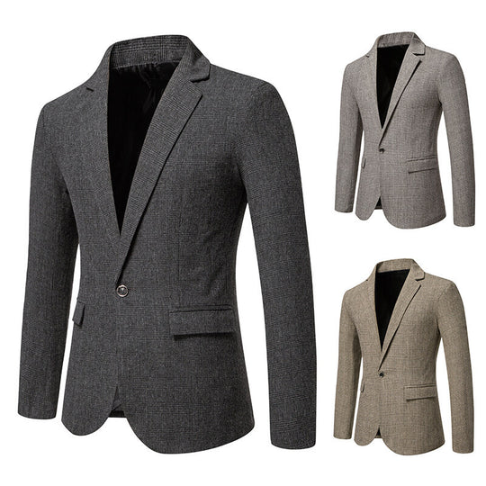 Herren Tailliertes Glencheck-Sakko mit Ein-Knopf-Verschluss und Pattentaschen Shop Nory