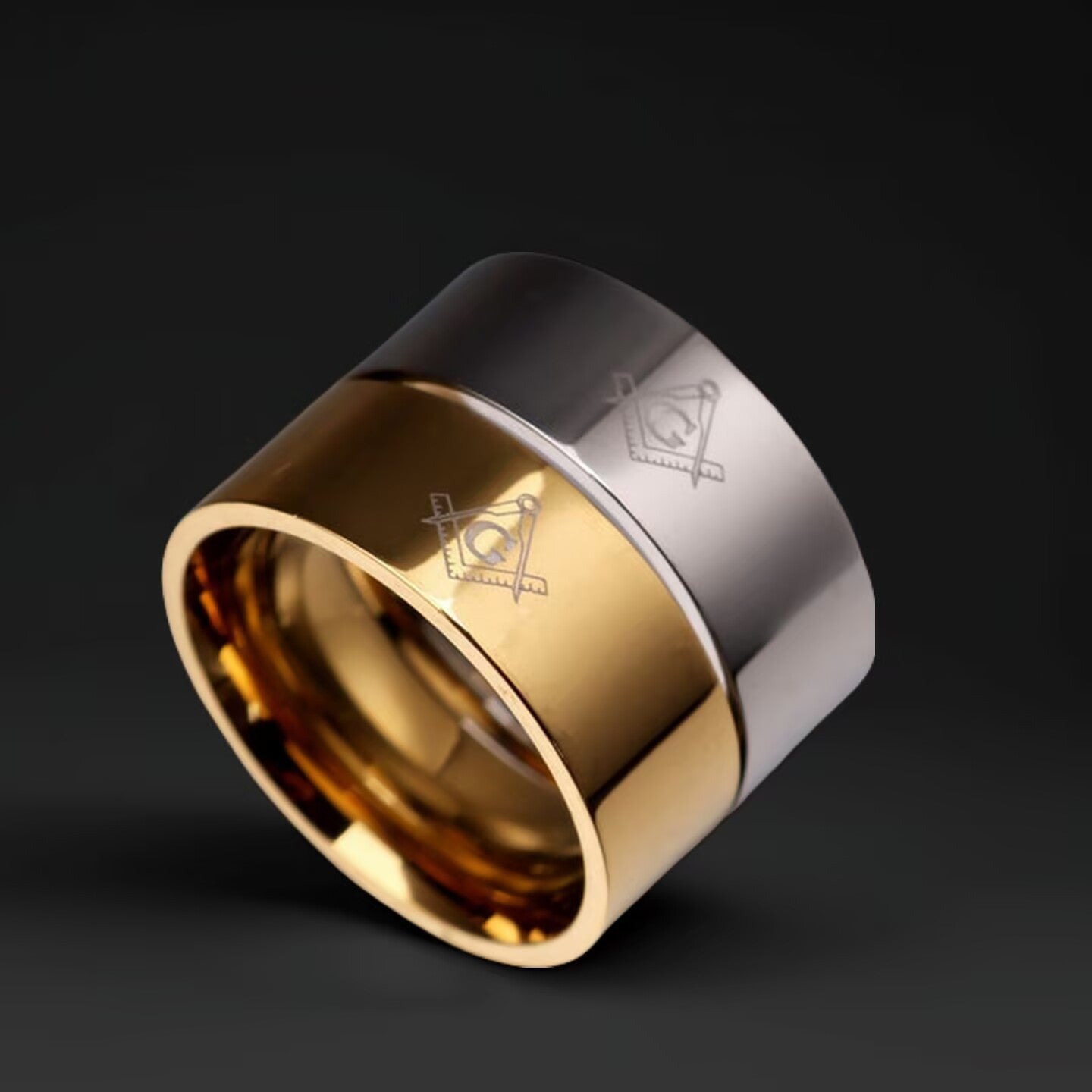Herren Ring mit zeitlosem, poliertem Oberflächendesign und elegantem Symbol Shop Nory