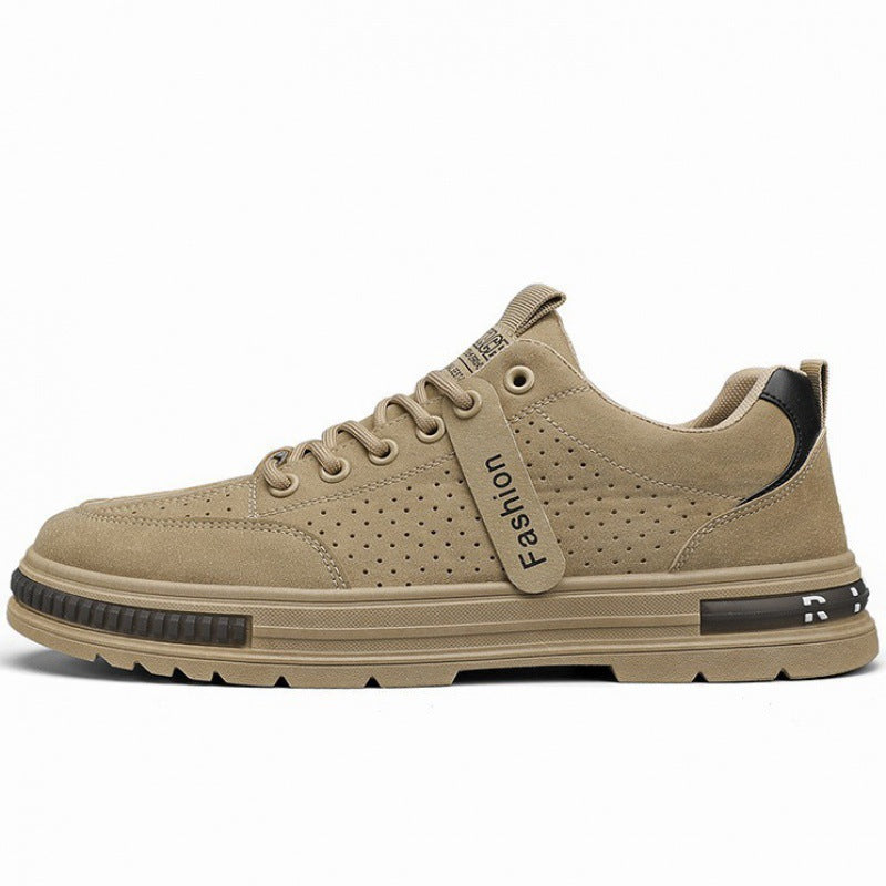 Herren Lässige Veloursleder-Sneaker mit perforiertem Obermaterial und robuster Profilsohle Shopy Nory