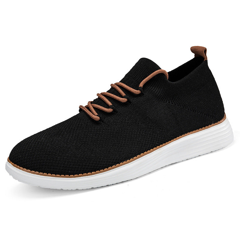 Herren nan elastischer Strick-Sneaker im Sockenschnitt mit gepolstertem Komfortfußbett, flexibler Leichtlaufsohle und dekorativer Schnürung