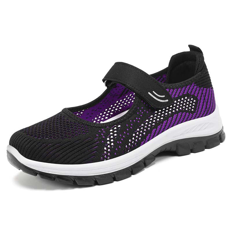 Damen Komfortable Ballerinas mit flexiblem Klettverschluss