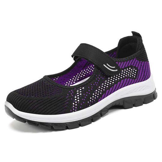 Damen Komfortable Ballerinas mit flexiblem Klettverschluss