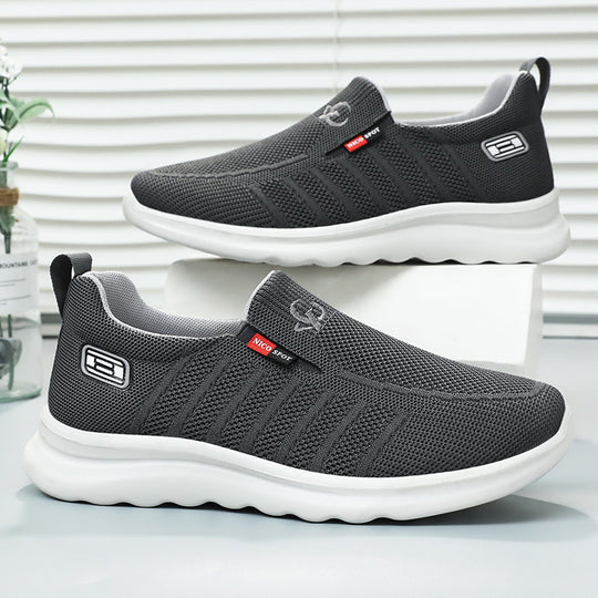Herren nan atmungsaktiver Slip-On Strick-Freizeitschuh mit elastischem Einstieg, gepolsterter Komfortsohle und rutschfester Wellenlaufsohle Shop Nory