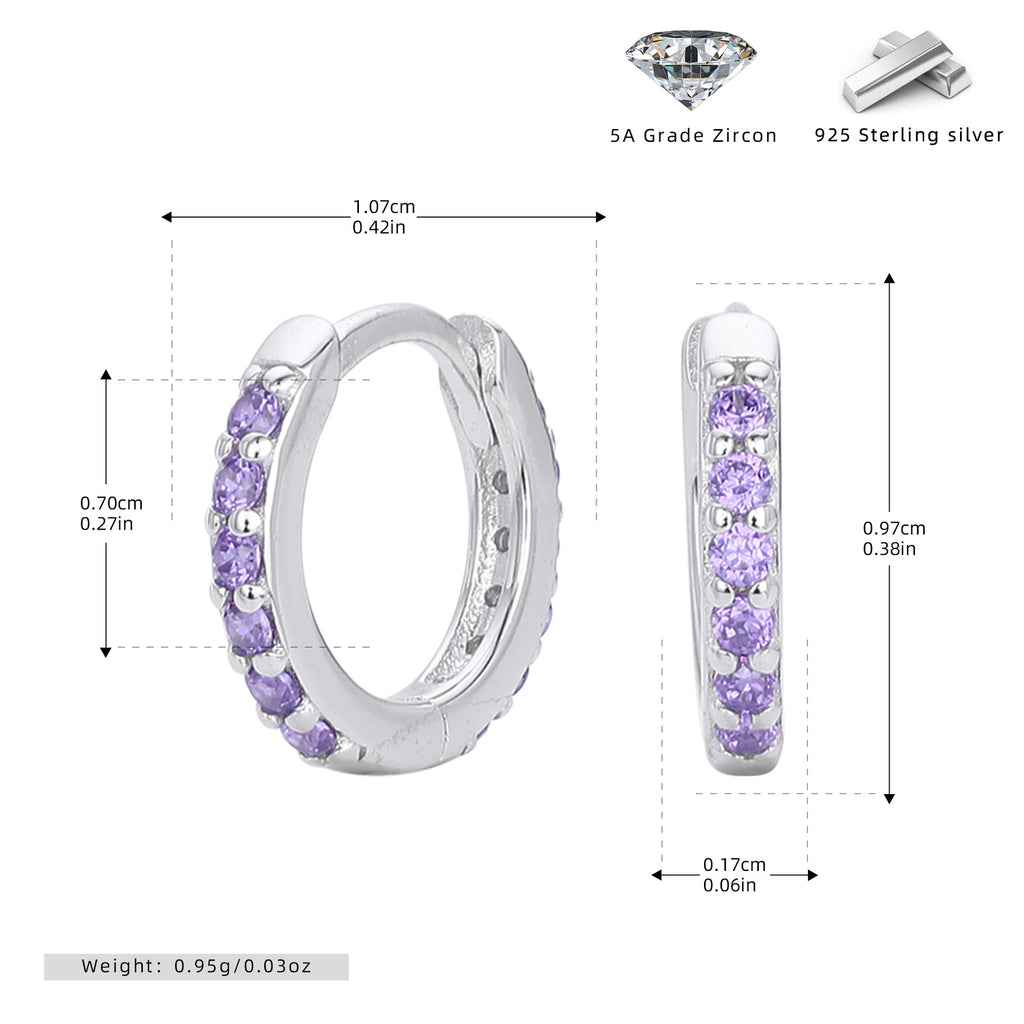 Damen Creolen mit funkelndem Zirkonbesatz aus 925 Sterling Silber Shop Nory