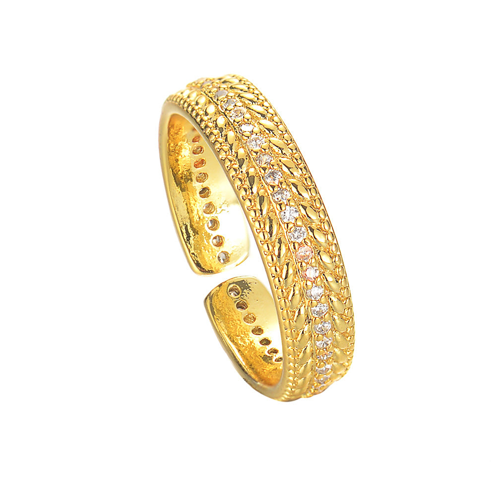 Damen Ring mit kunstvollem Muster und farbigen Kristallen Shop Nory