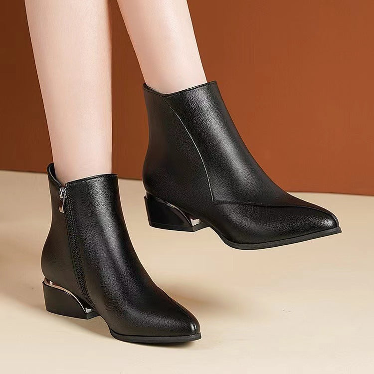 Damen knöchelhohe Stiefelette mit geometrischem Blockabsatz Shop Nory
