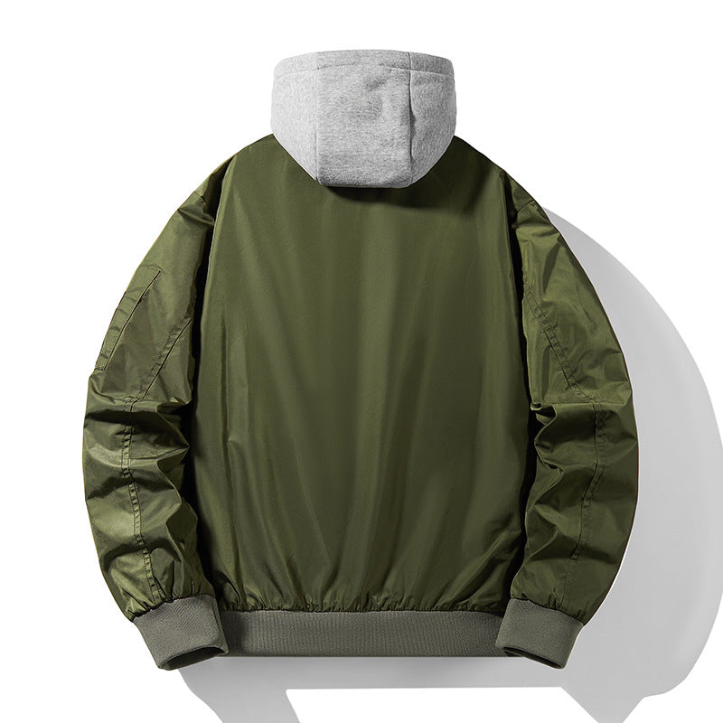 Herren Urban-Bomberjacke mit integriertem Kapuzenlayer, kontrastiertem Thermofutter und Ärmeltasche Shop Nory