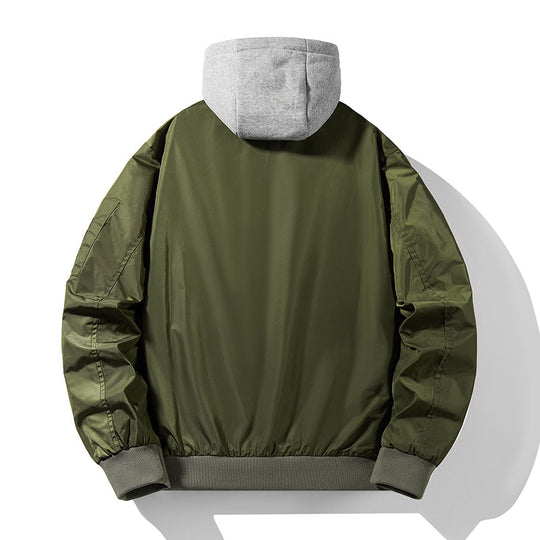 Herren Urban-Bomberjacke mit integriertem Kapuzenlayer, kontrastiertem Thermofutter und Ärmeltasche Shop Nory