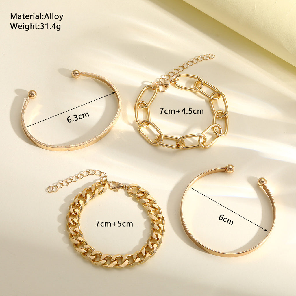 Damen Armreif-Set aus elegantem Edelstahl mit variierenden Designs Shop Nory