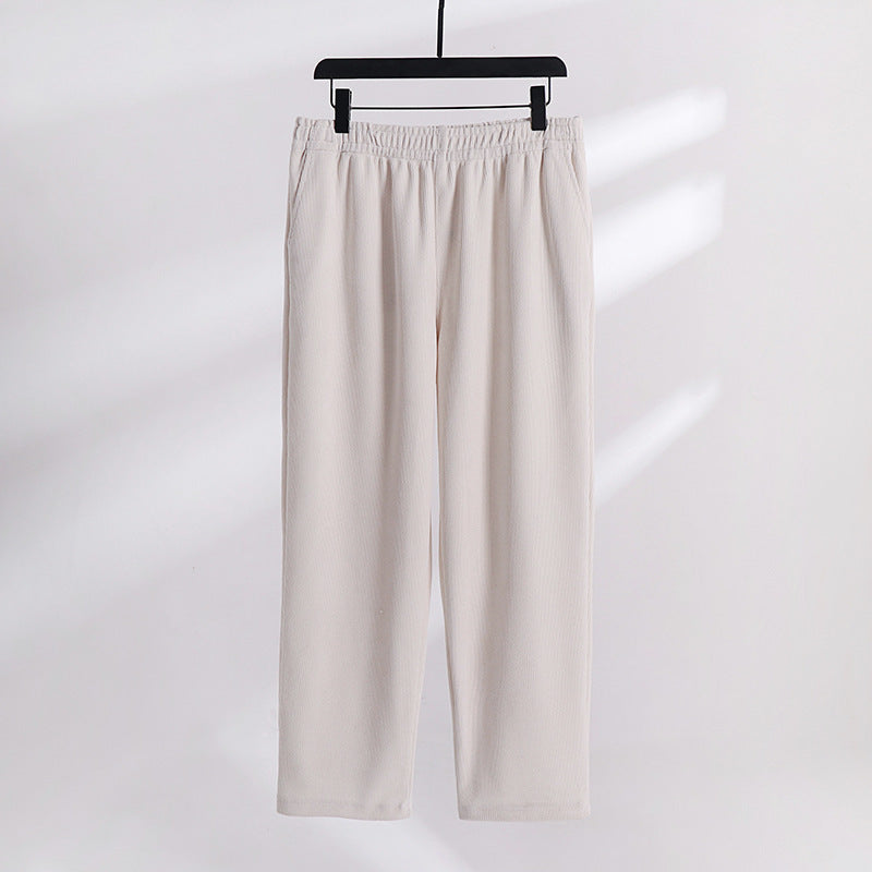 Damen Weite Cordhose mit elastischem Bund, Eingrifftaschen und geradem Bein Shop Nory