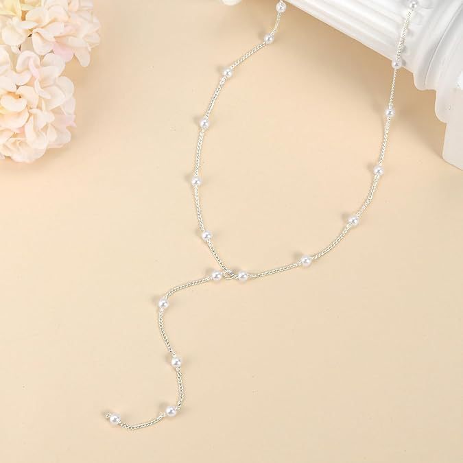 Damen Y-Halskette mit filigranen Perlen und elegantem Kettendesign Shop Nory