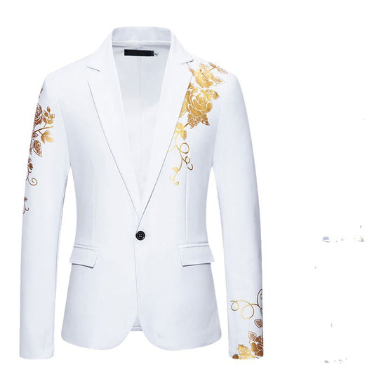 Herren eleganter taillierter Smoking-Blazer mit floraler Verzierung Shop Nory