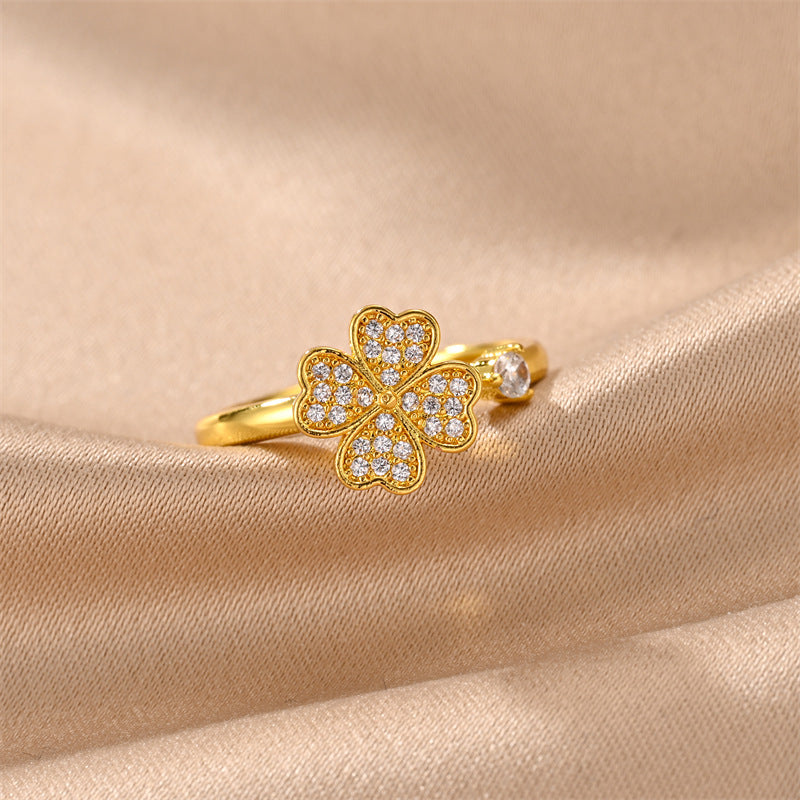 Damen Offener Ring mit elegantem Augendesign und funkelnden Zirkonia Steinen Shop Nory