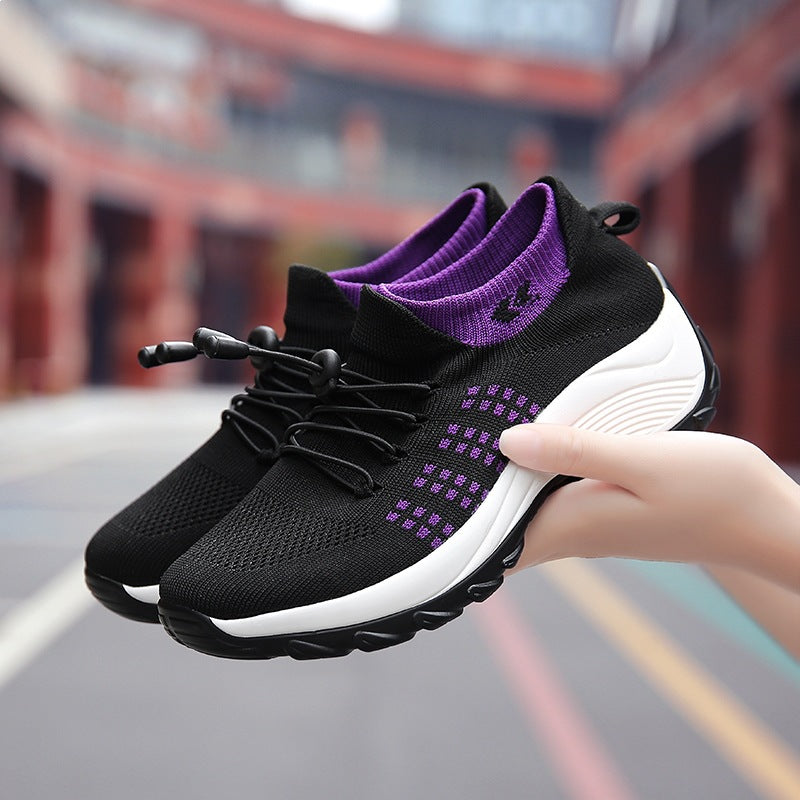 Damen Strick-Sockensneaker mit elastischem Schaft, Schnellzug und dämpfender Plateausohle Shop Nory