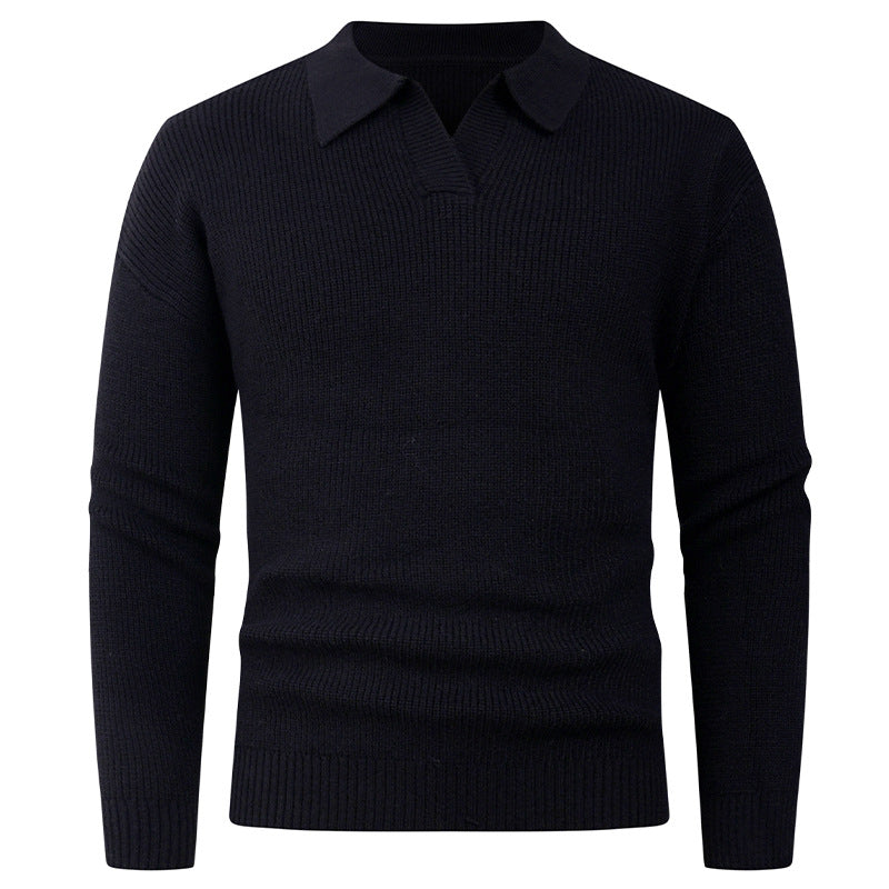 Herren Feines Strick-Poloshirt mit Hemdkragen und geripptem Saum Shop Nory