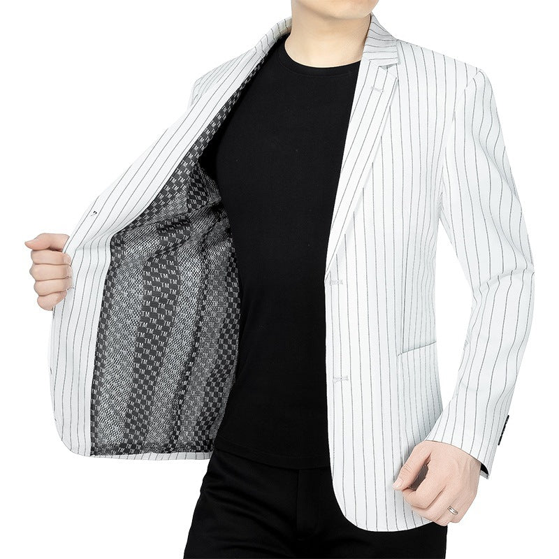 Herren Nadelstreifen-Sakko Slim-Fit mit kontrastivem Innenfutter Shop Nory