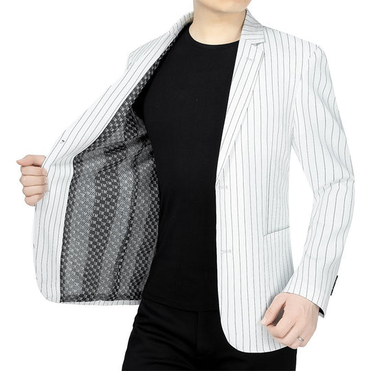 Herren Nadelstreifen-Sakko Slim-Fit mit kontrastivem Innenfutter Shop Nory