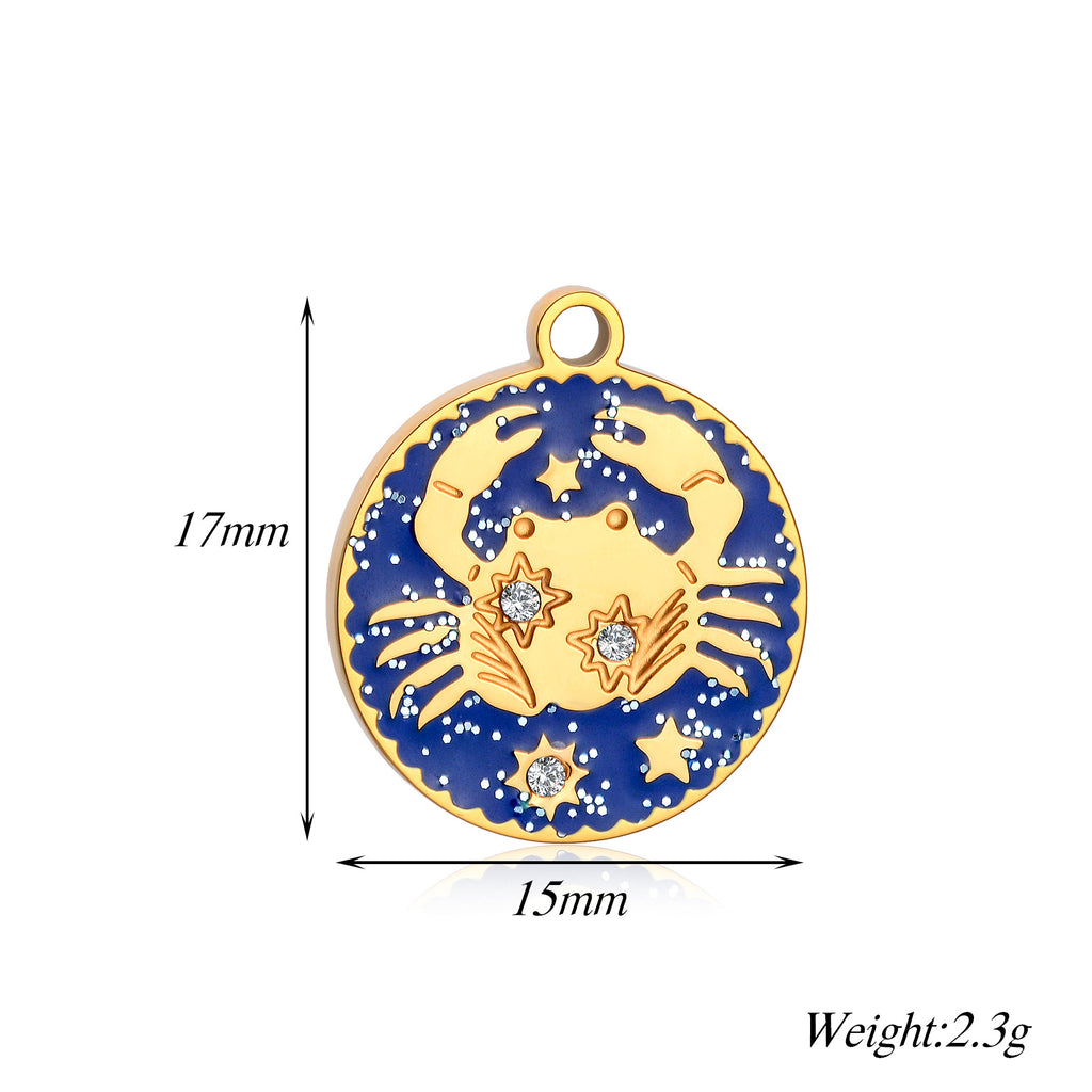 Damen Anhänger mit astrologischem Motiv und funkelnden Zirkonia Shop Nory