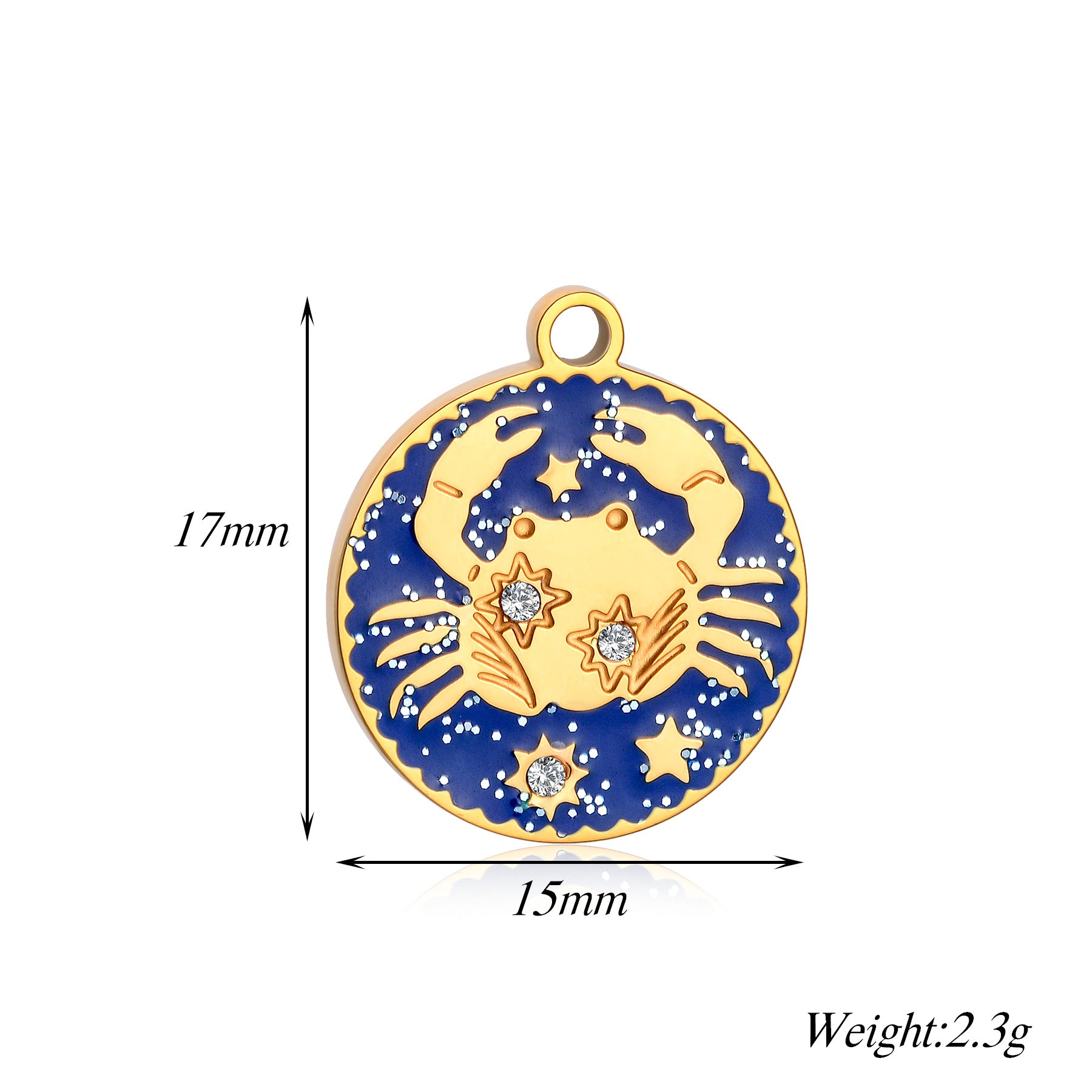 Damen Anhänger mit astrologischem Motiv und funkelnden Zirkonia Shop Nory