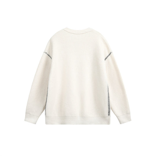 Unisex Grobstrick-Henley-Pullover mit Knopfleiste und Drop-Shoulder Shop Nory