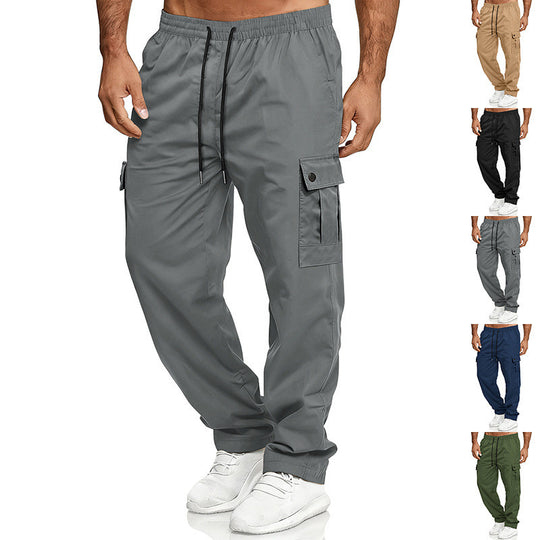 Herren Cargo-Freizeit-Hose mit elastischem Bund, Kordelzug und Pattentaschen Shop Nory