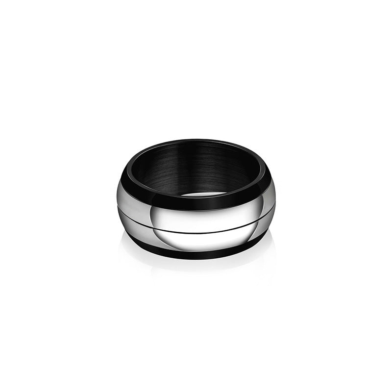 Herren modischer Edelstahlring mit eleganter Schwarz-Weiß-Optik Shop Nory