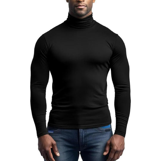 Herren atmungsaktives Rollkragen-T-Shirt aus weichem Jersey