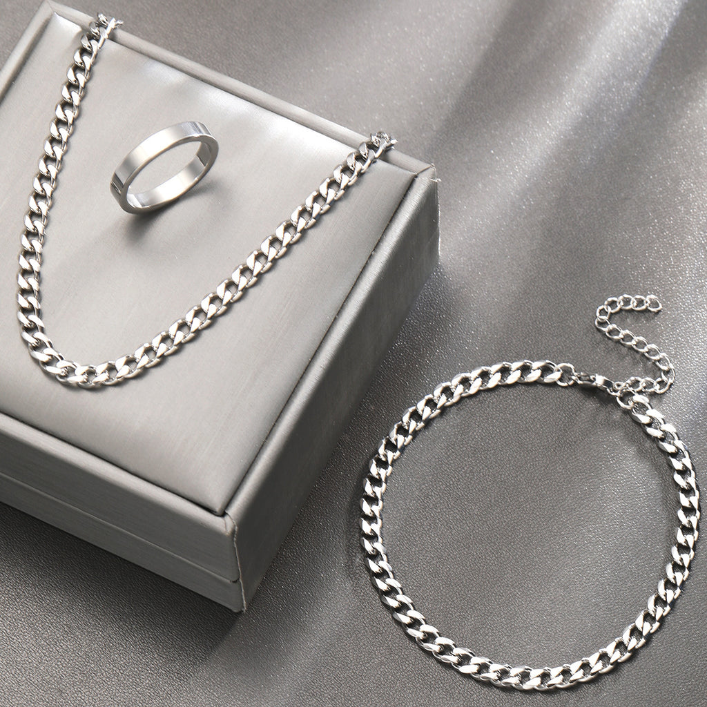 Damen Schmuckset bestehend aus eleganter Halskette, stilvollem Armband und zeitlosem Ring Shop Nory