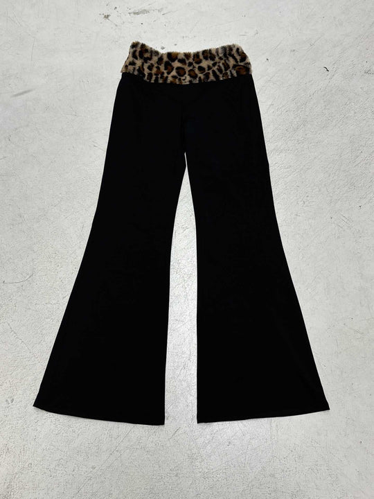 Damen nan schulterfreies Crop-Top mit kunstfellkragen und Manschetten im Leopardenmuster Shop Nory