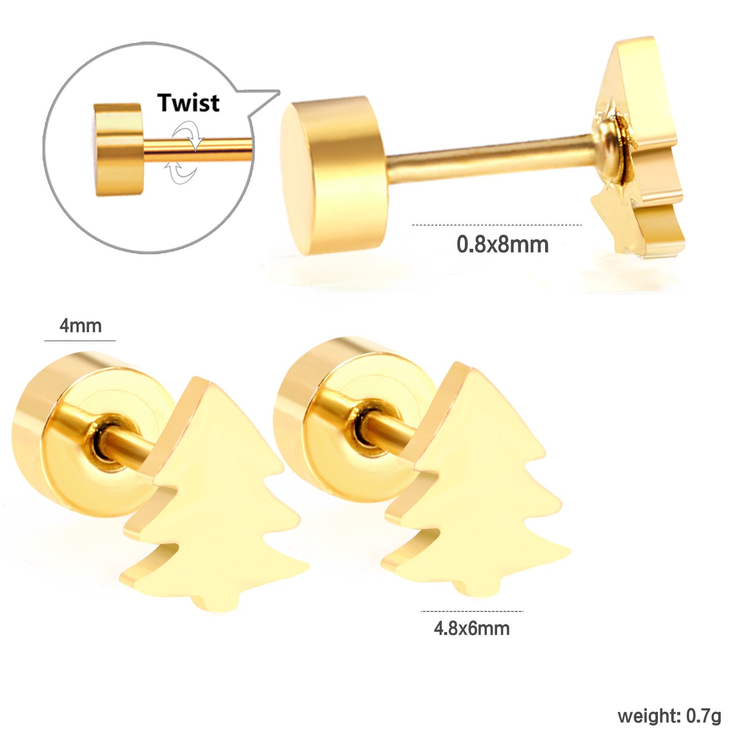 Damen Ohrstecker mit festlichem Weihnachtsmann-Design Shop Nory