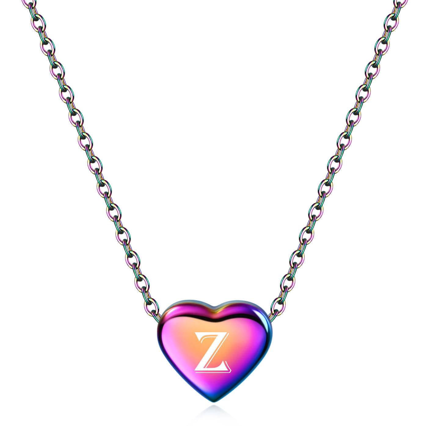 Damen Halskette mit herzförmigem Anhänger und multichromatischer Oberfläche Shop Nory